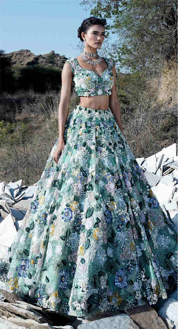 DARCY GREEN LEHENGA