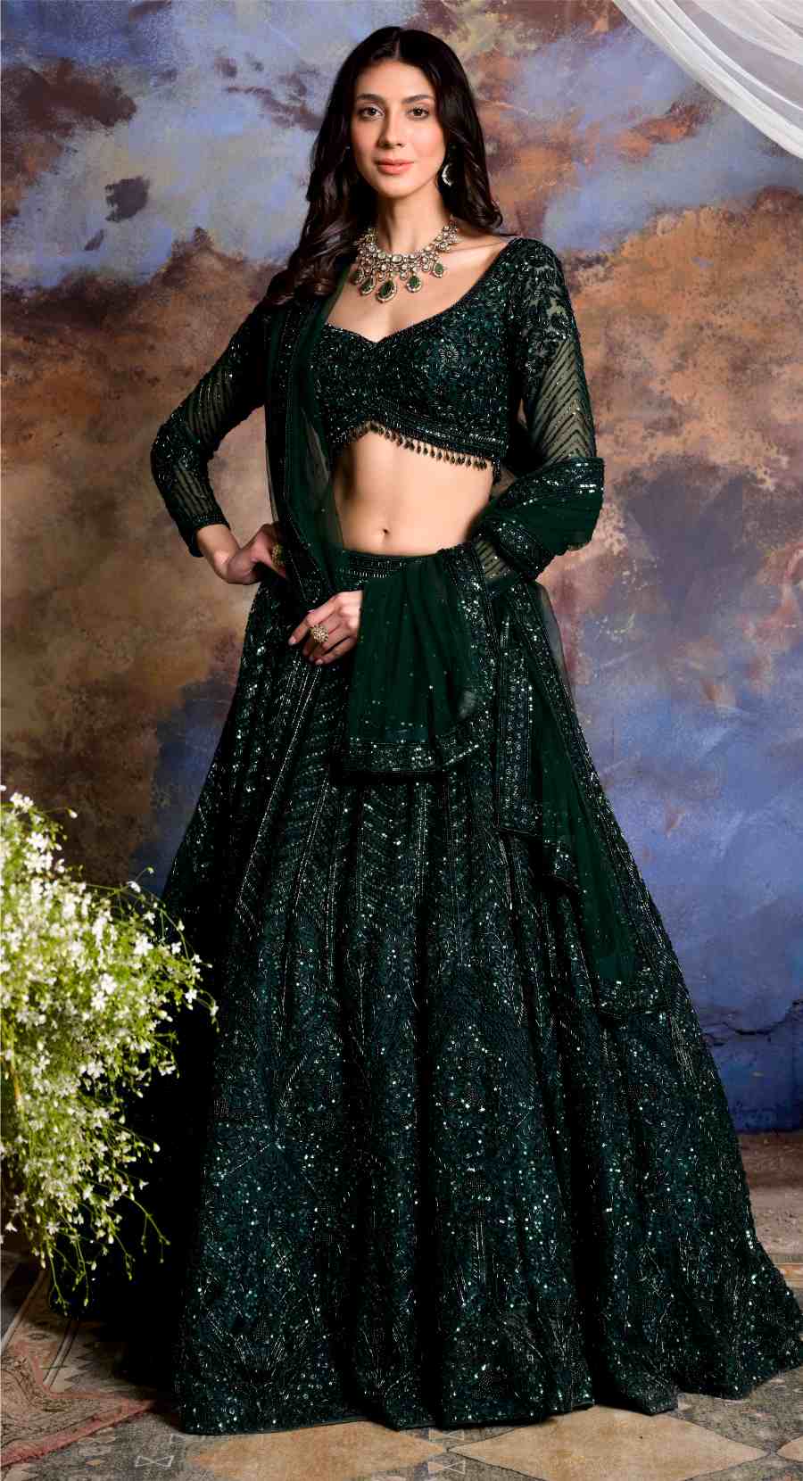 LYLA GREEN LEHENGA