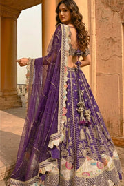 JALSA PURPLE BROCADE LEHENGA