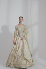Ivory Gold Embroidered Lehenga Set