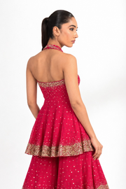 Riva Fuchsia Embellished Sharara — view 2