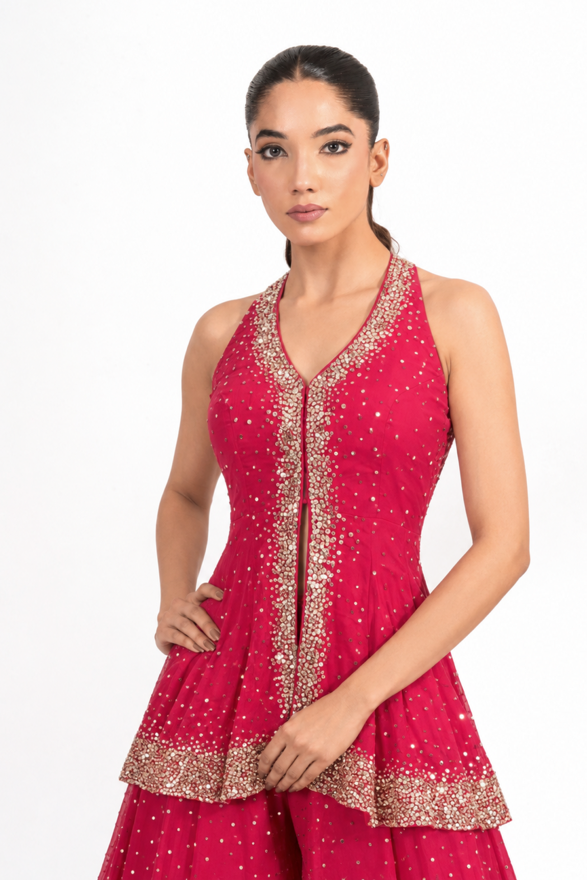 Riva Fuchsia Embellished Sharara — view 3