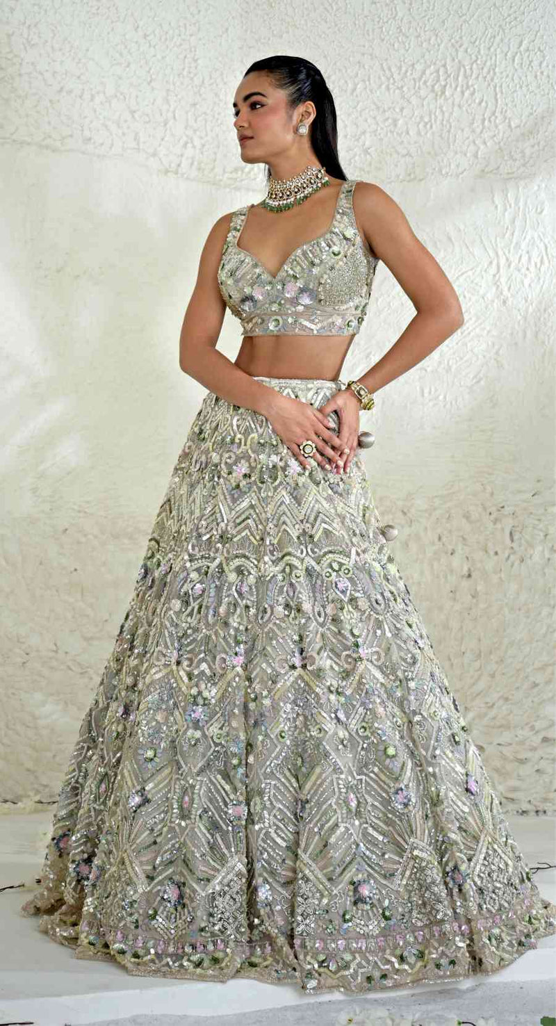 ROSETTE MINT LEHENGA