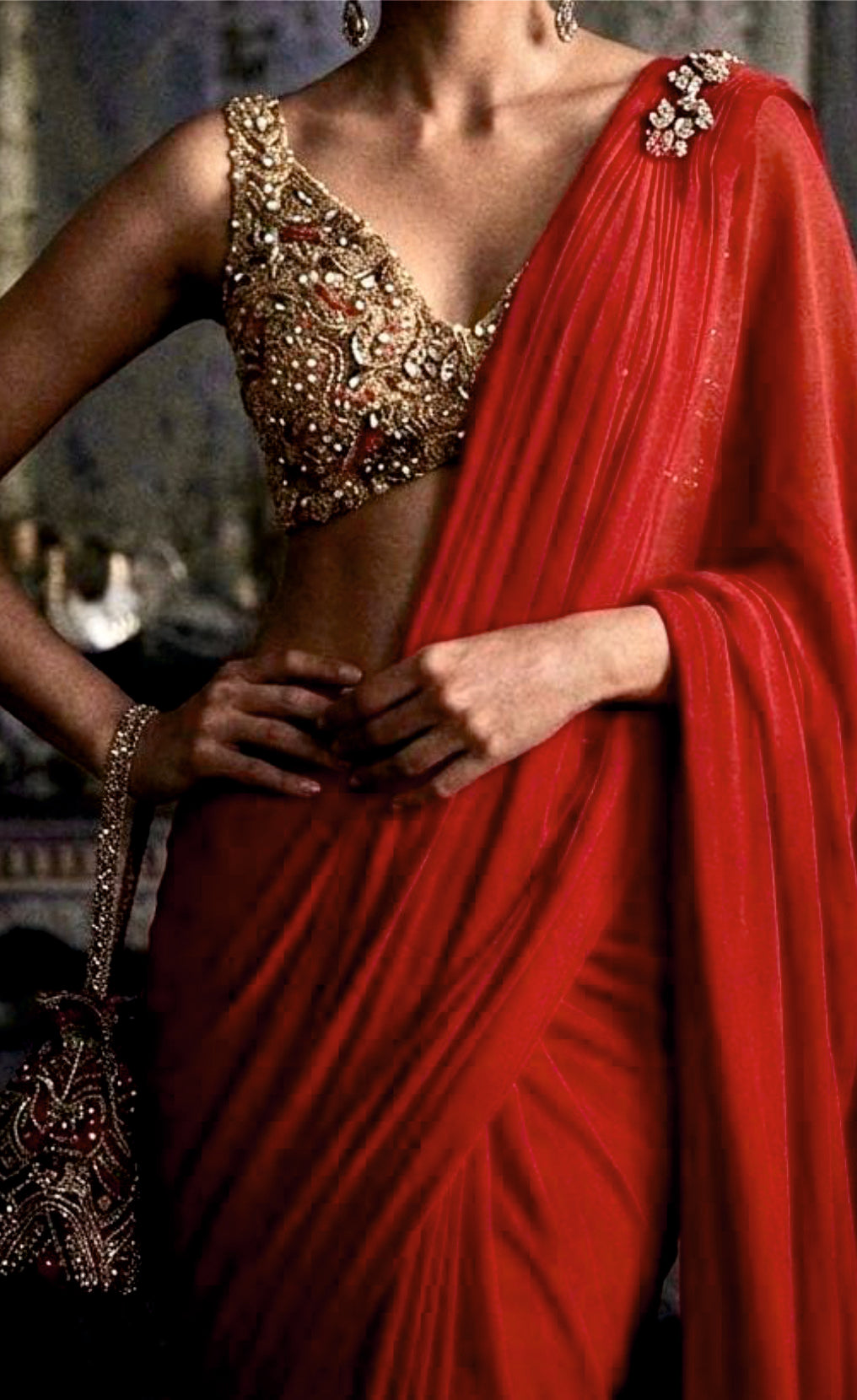 RED HUSNA SAREE DRAPE