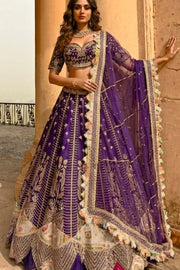 JALSA PURPLE BROCADE LEHENGA