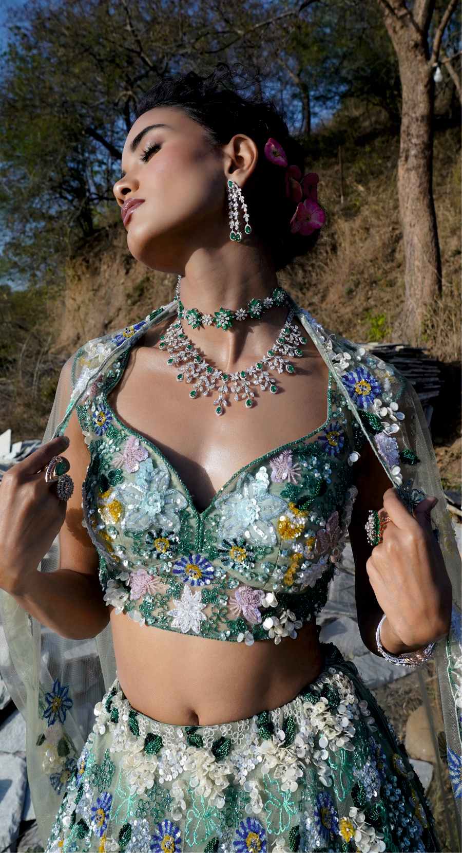 DARCY GREEN LEHENGA