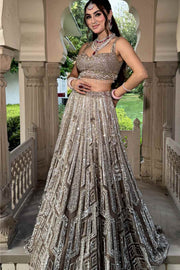 METALLIC CHEVRON LEHENGA