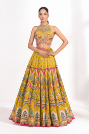 Zahra Marigold Printed Lehenga — view 1