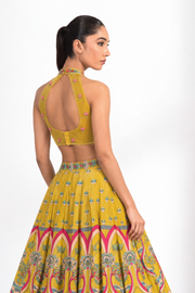 Zahra Marigold Printed Lehenga — view 4