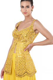 Yellow Sheeshadori Sharara
