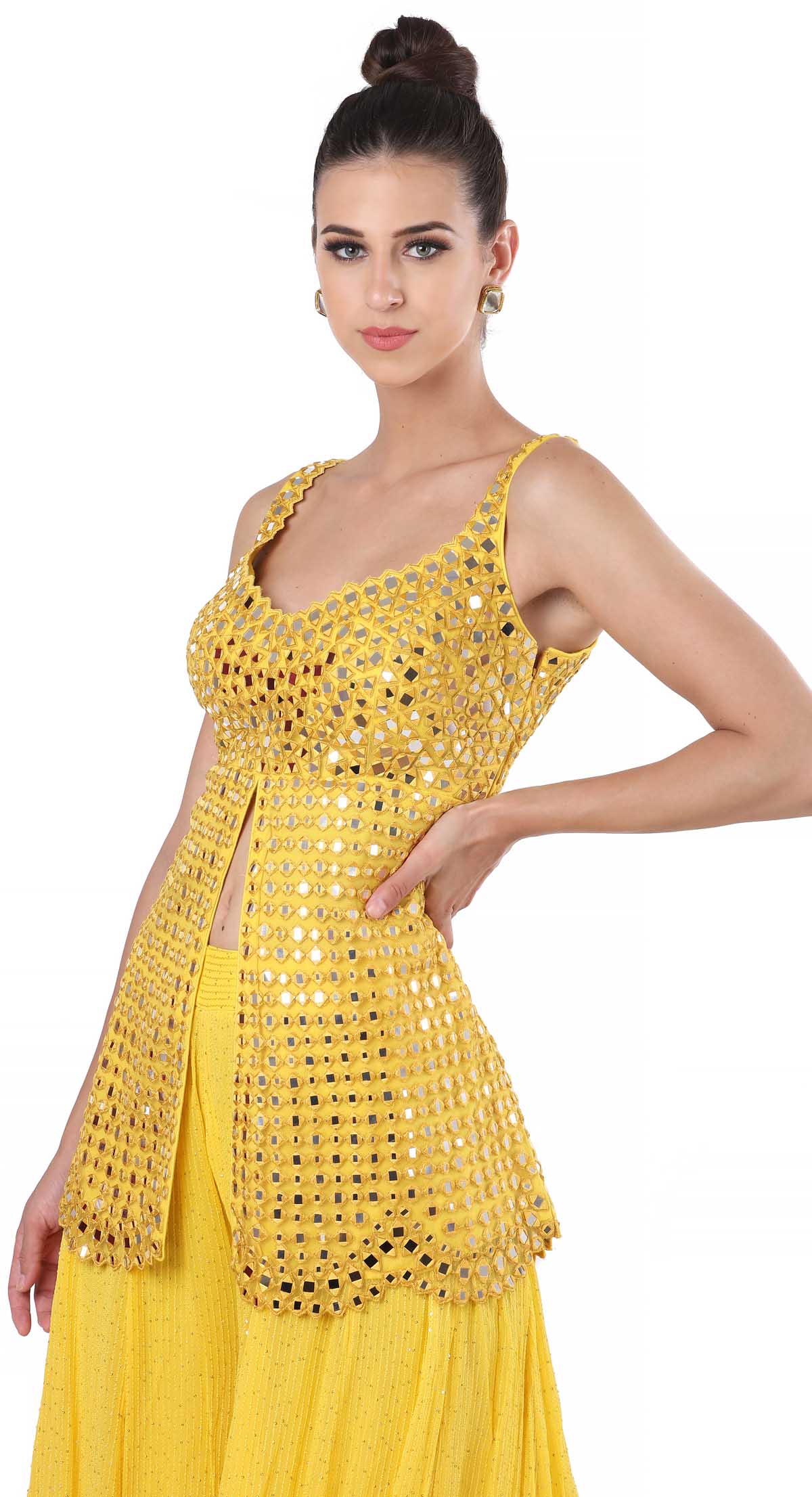 Yellow Sheeshadori Sharara