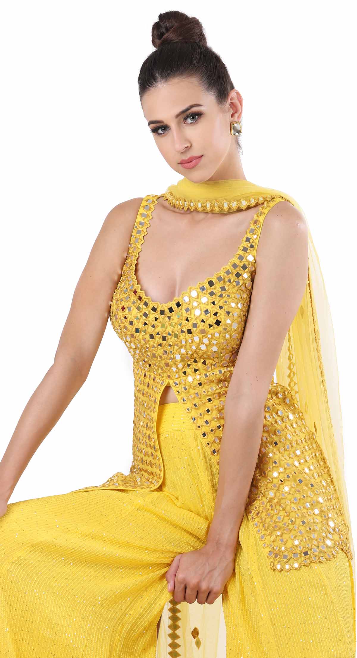 Yellow Sheeshadori Sharara