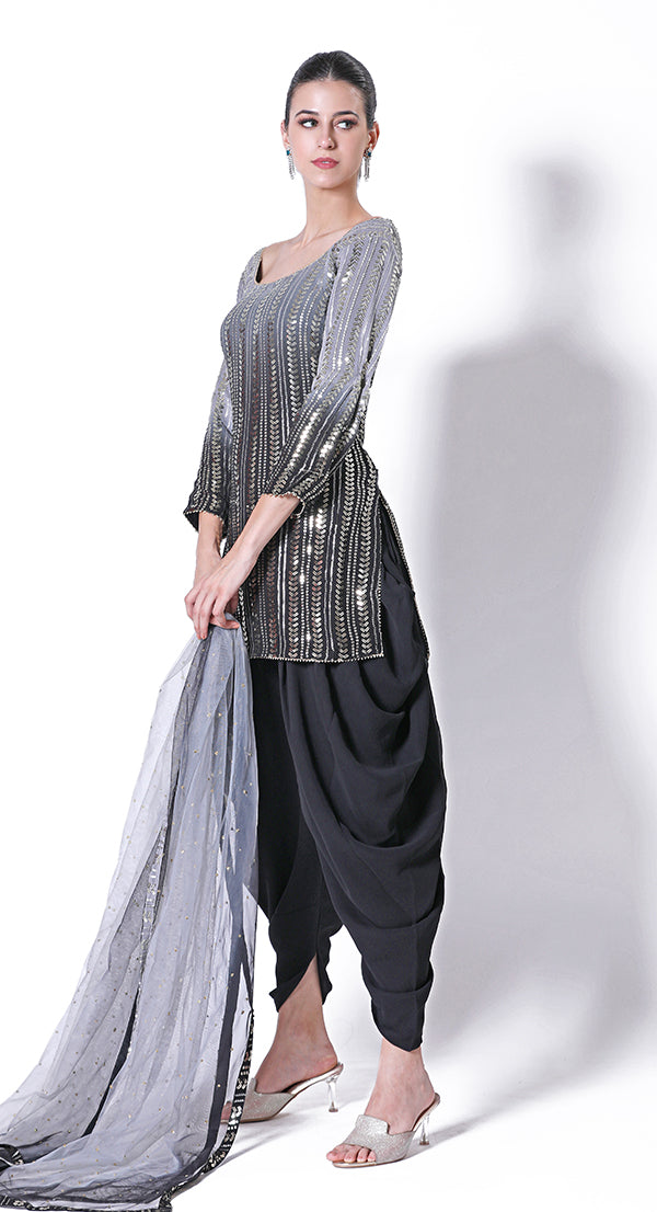 Sequence Work Drape Dress In Blue With Separate Belt – Spend Worth Clothing  | All Rights Reserved.
