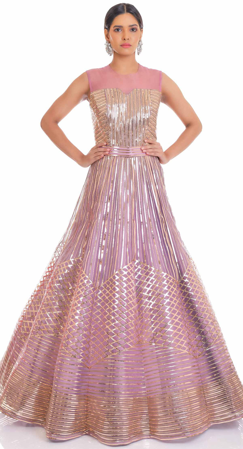 Buy Mauve High Low Layered Wings Girls Party Wear Gown | Party wear gown,  Girls party wear, Girl frock dress