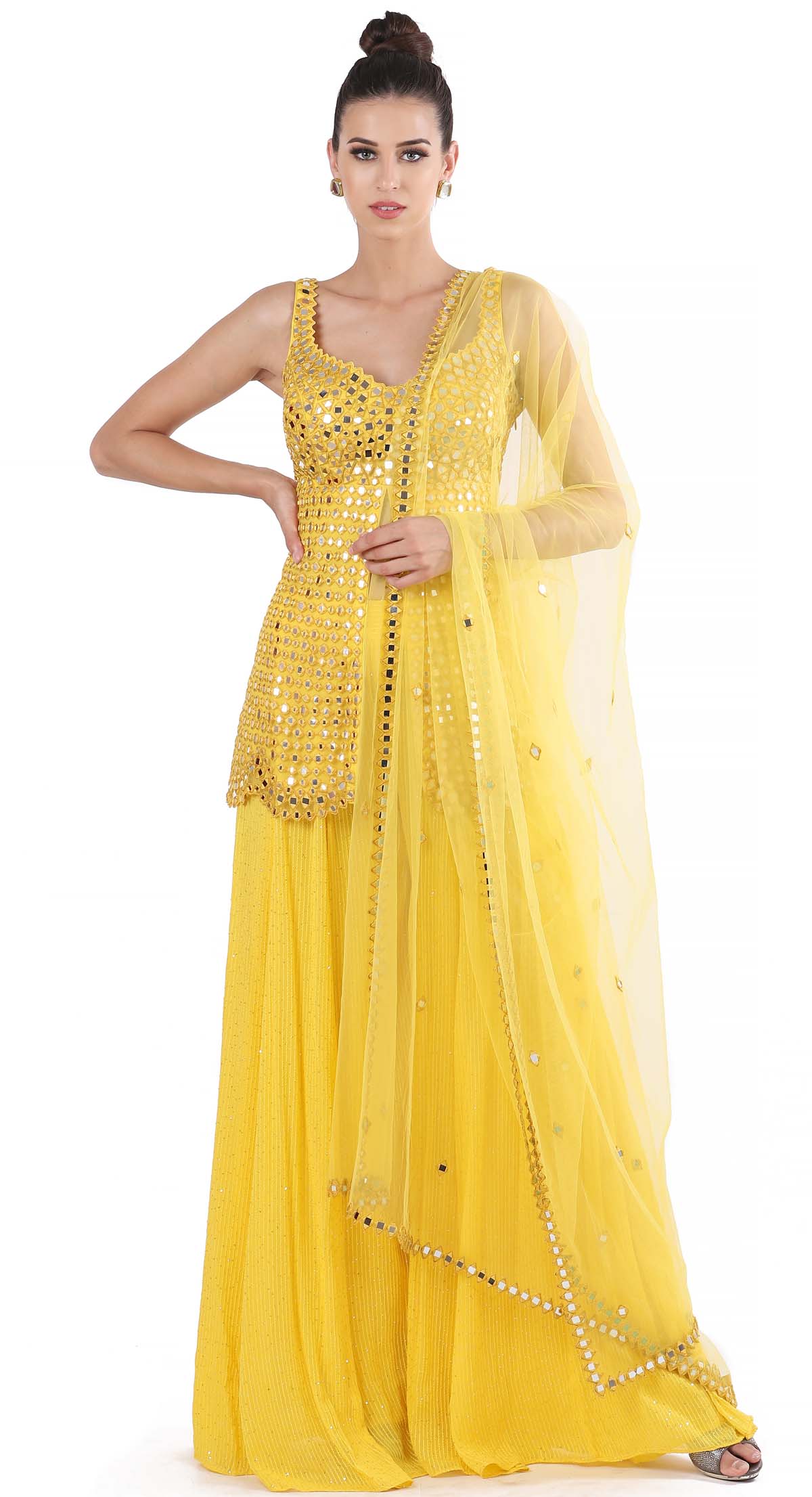 Yellow Sheeshadori Sharara