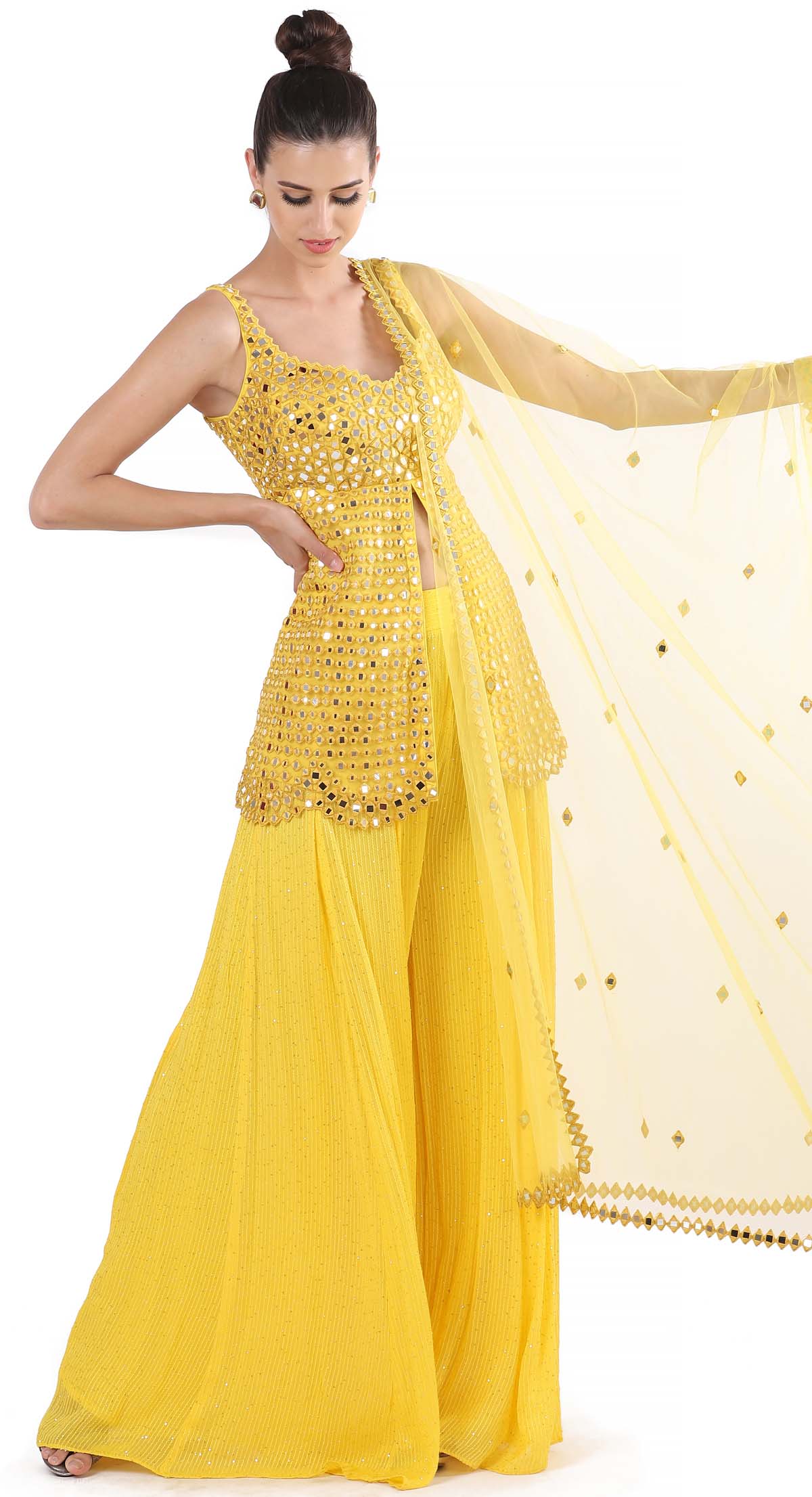 Yellow Sheeshadori Sharara