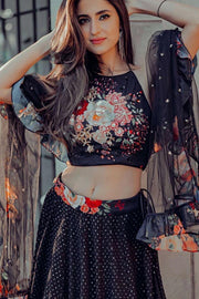 PRINT HALTER IN BLACK