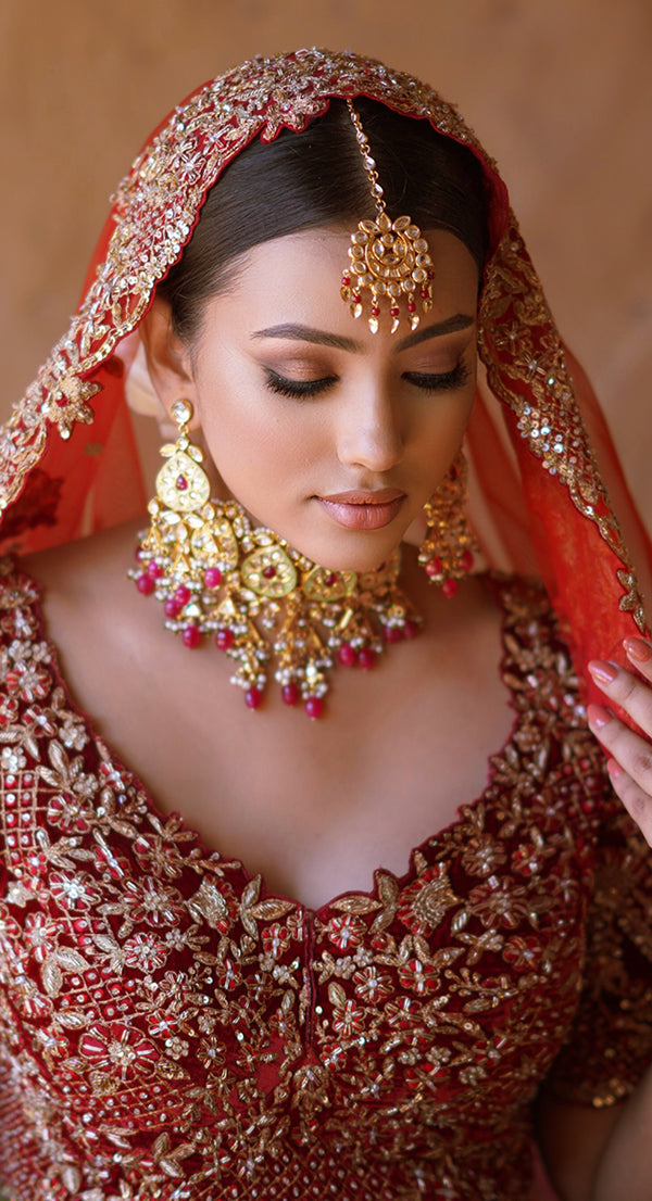 Beautiful Designer Bridal Pink Velvet Hand Work Lehenga Choli