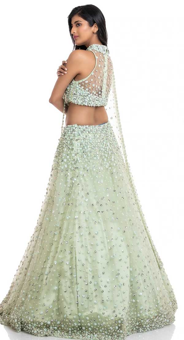 PEARL SEA GREEN  LEHENGA