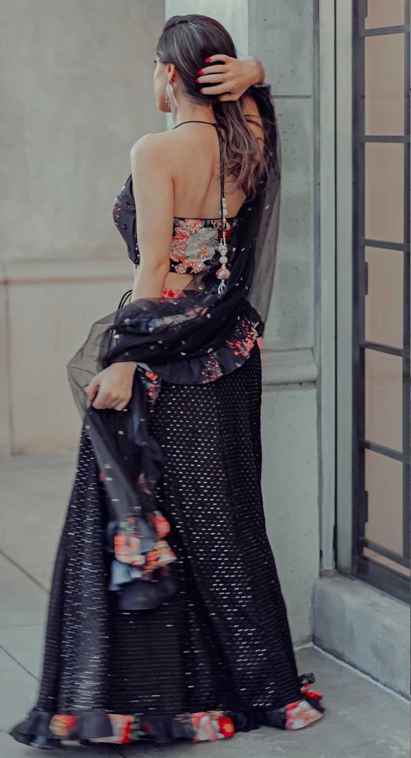 PRINT HALTER IN BLACK