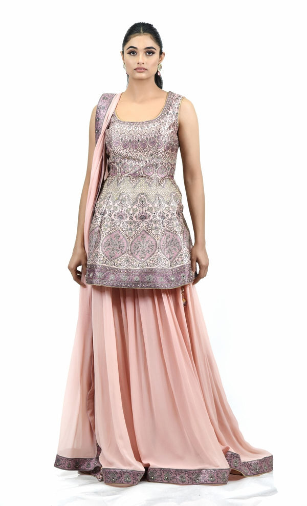 Peach sharara - POSHAK